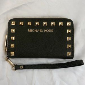 Michael Kors Studded Wallet - Forest Green